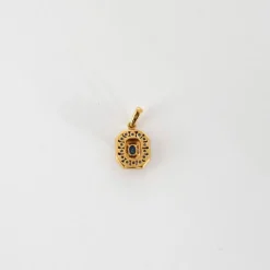 Pendentif or jaune et gris, saphirs et diamants