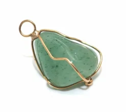 Pendentif or jaune et jade