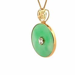 Pendentif or jaune et Jade