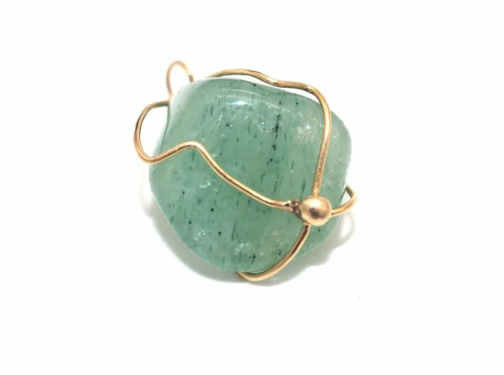 Pendentif or jaune et jade