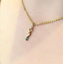 Pendentif or jaune et émeraude