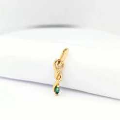 Pendentif or jaune et émeraude