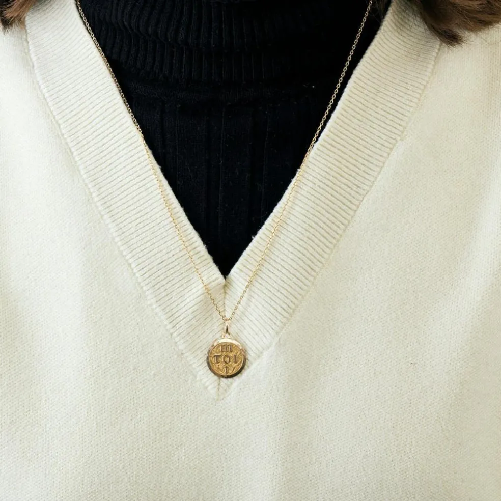 Pendentif or jaune et or rose