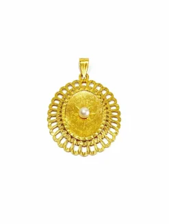 Pendentif or jaune et perle