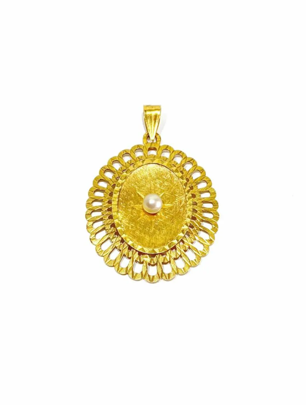 Pendentif or jaune et perle