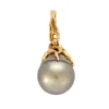 Pendentif or jaune et perle baroque grise
