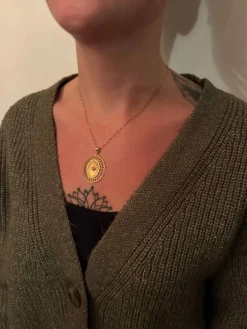 Pendentif or jaune et perle