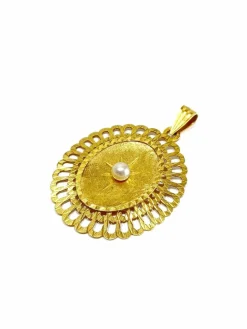 Pendentif or jaune et perle