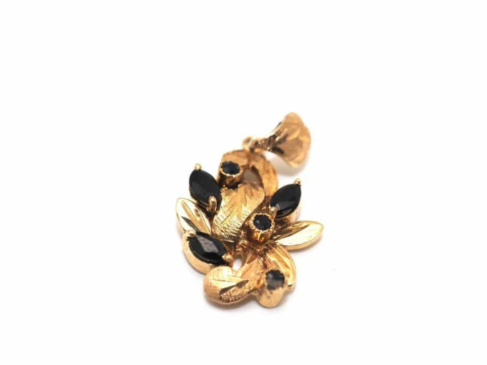 Pendentif or jaune et saphir