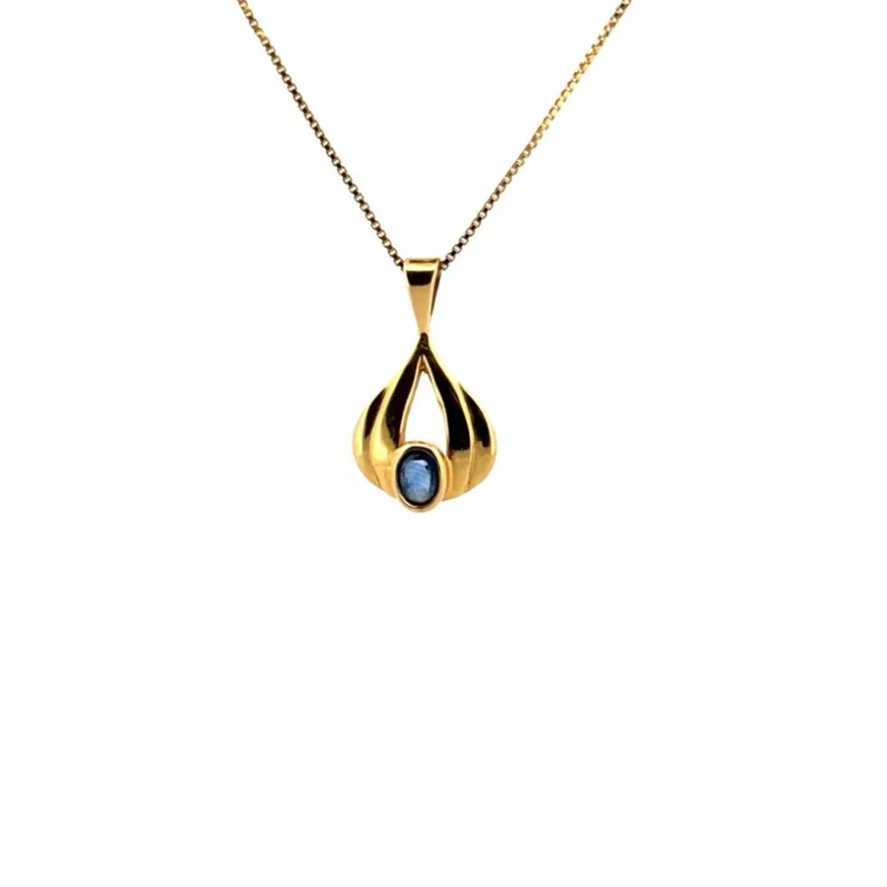 Pendentif or jaune et topaze