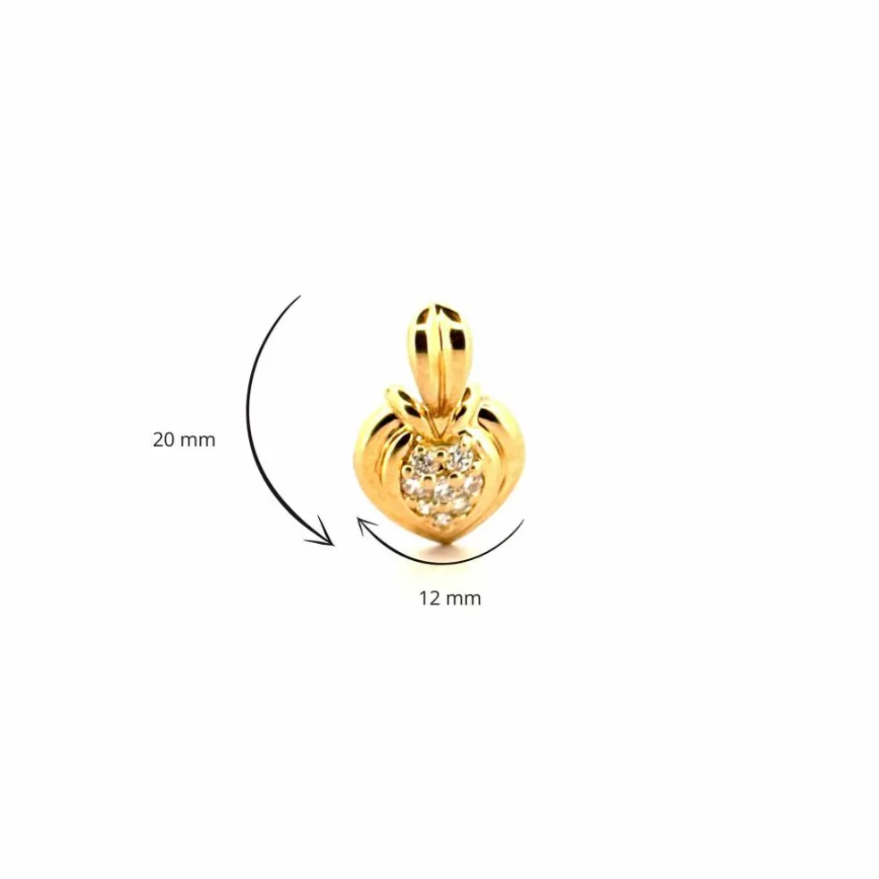 Pendentif Or Jaune 18k & Diamants