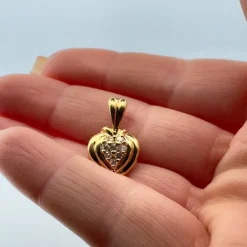 Pendentif Or Jaune 18k & Diamants