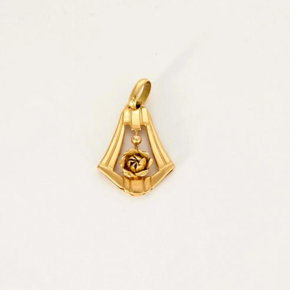 Pendentif or jaune La Cloche Fleurie