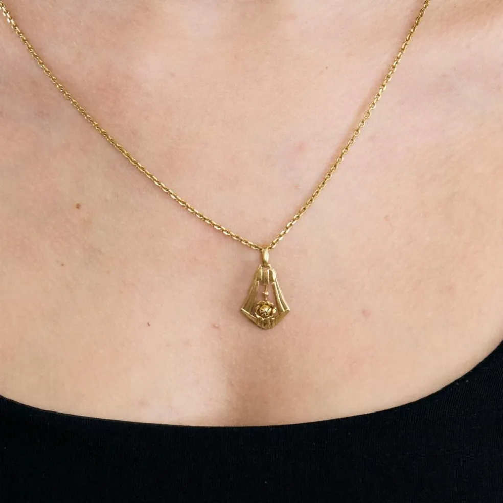 Pendentif or jaune La Cloche Fleurie