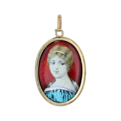 Pendentif or jaune émail de Limoges