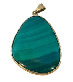 Pendentif Or jaune Malachite