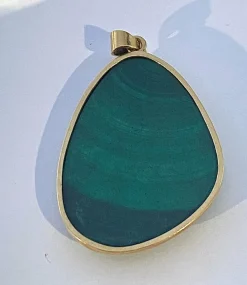 Pendentif Or jaune Malachite