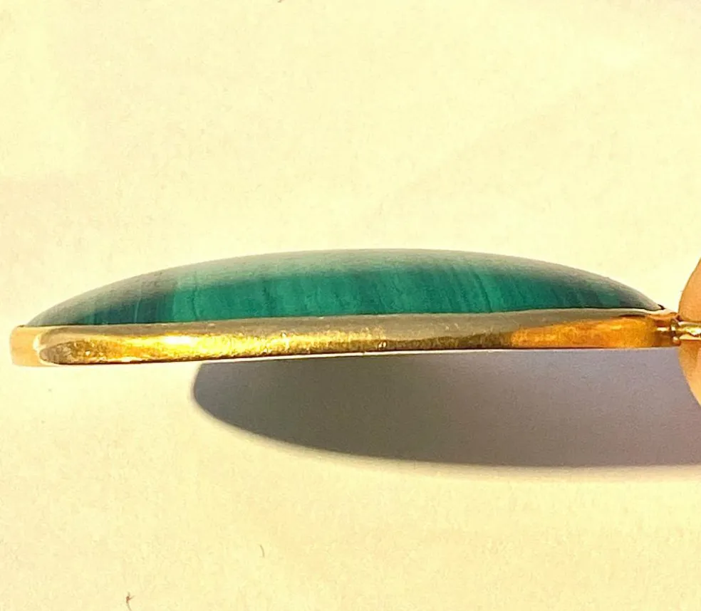 Pendentif Or jaune Malachite