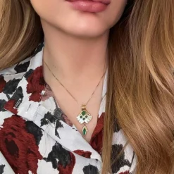 Pendentif Or jaune Émeraudes