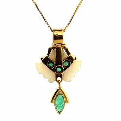 Pendentif Or jaune Émeraudes