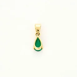 Pendentif or jaune, émeraude et diamants