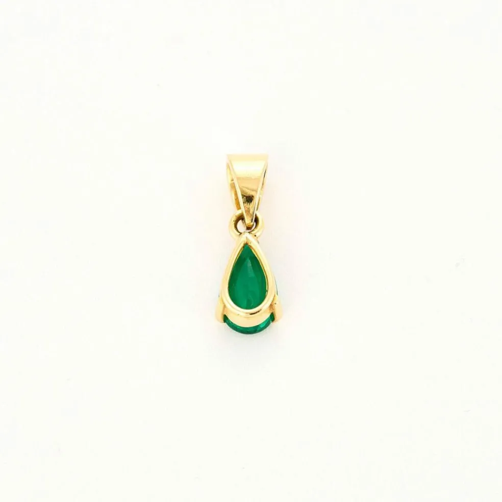 Pendentif or jaune, émeraude et diamants
