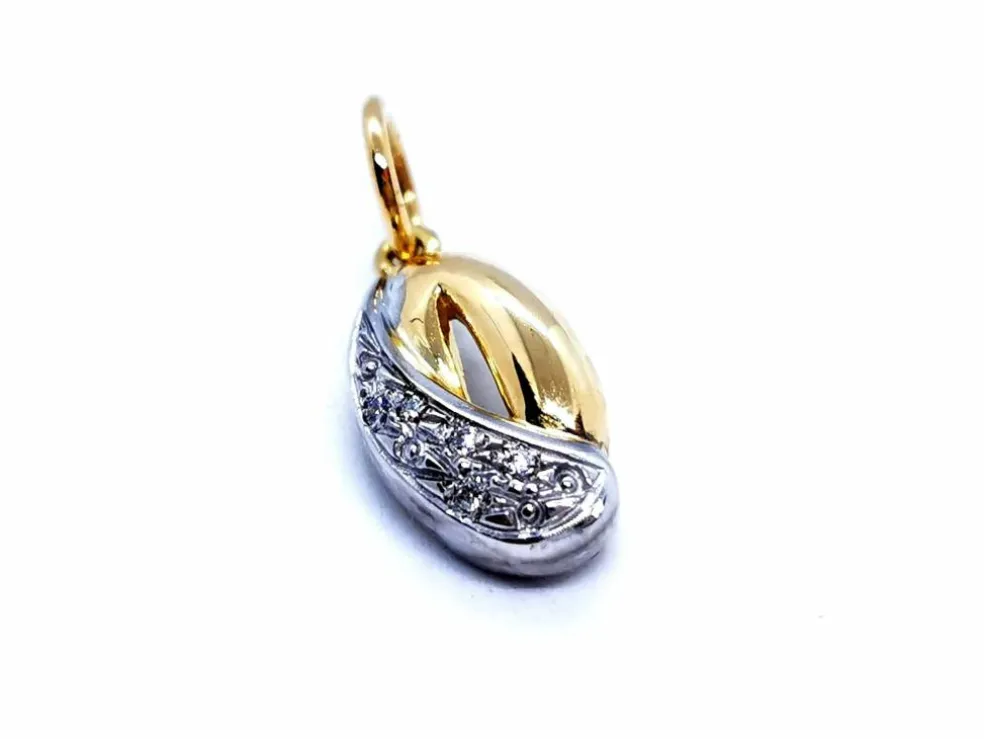 Pendentif Or jaune, Or blanc Diamant