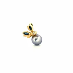 Pendentif Or Jaune Perle, Topazes & Diamant