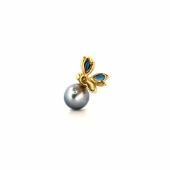 Pendentif Or Jaune Perle, Topazes & Diamant