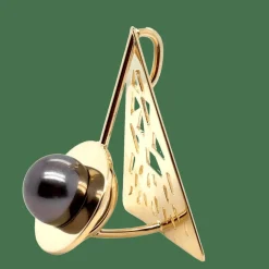 Pendentif or jaune perle de Tahiti