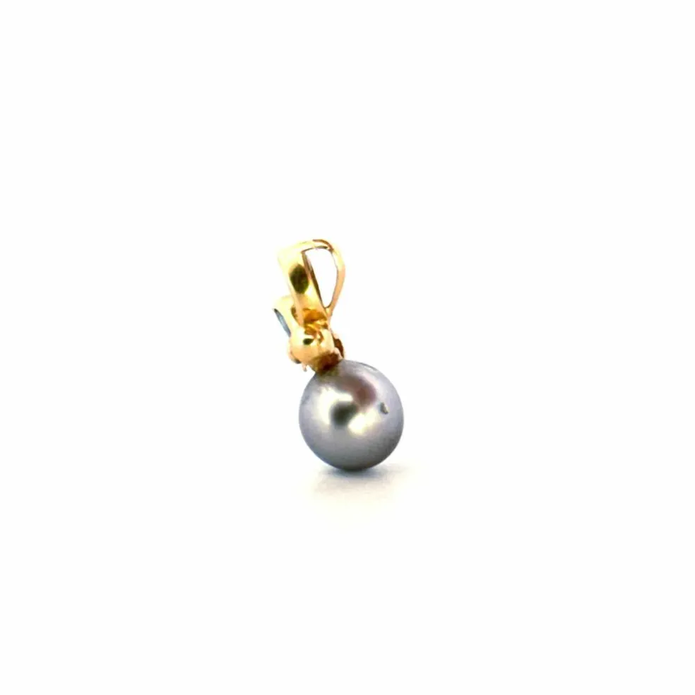 Pendentif Or Jaune Perle, Topazes & Diamant