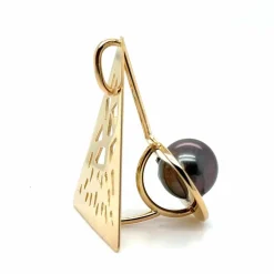 Pendentif or jaune perle de Tahiti
