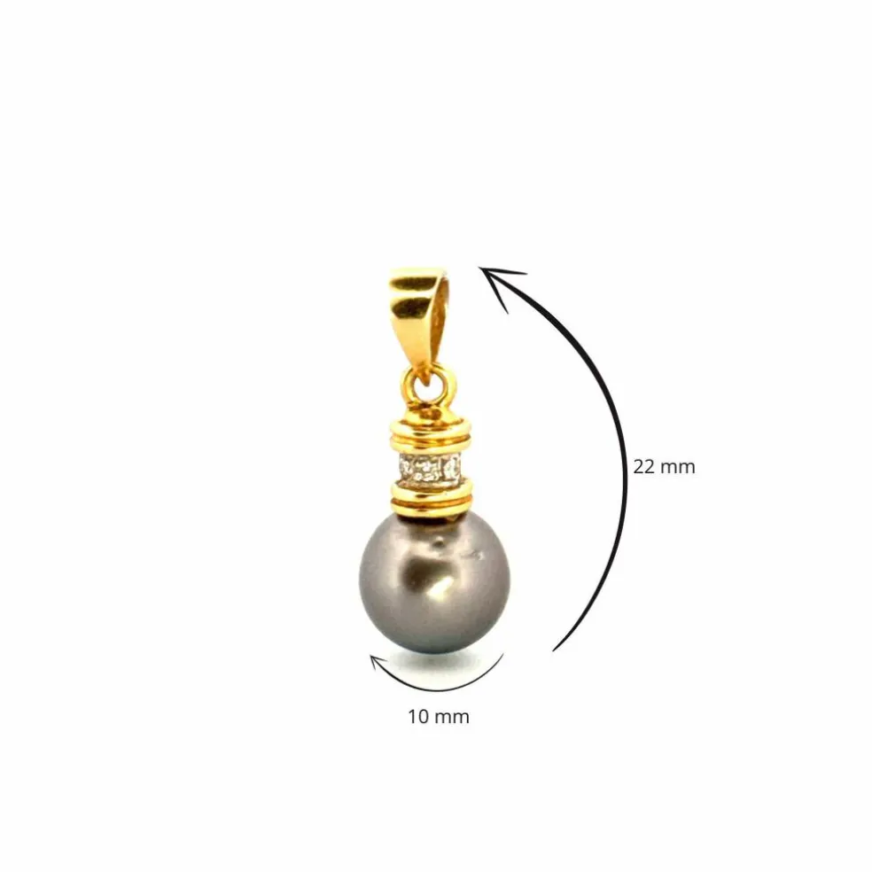 Pendentif Or Jaune, Perle & Diamants