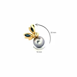 Pendentif Or Jaune Perle, Topazes & Diamant