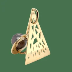 Pendentif or jaune perle de Tahiti