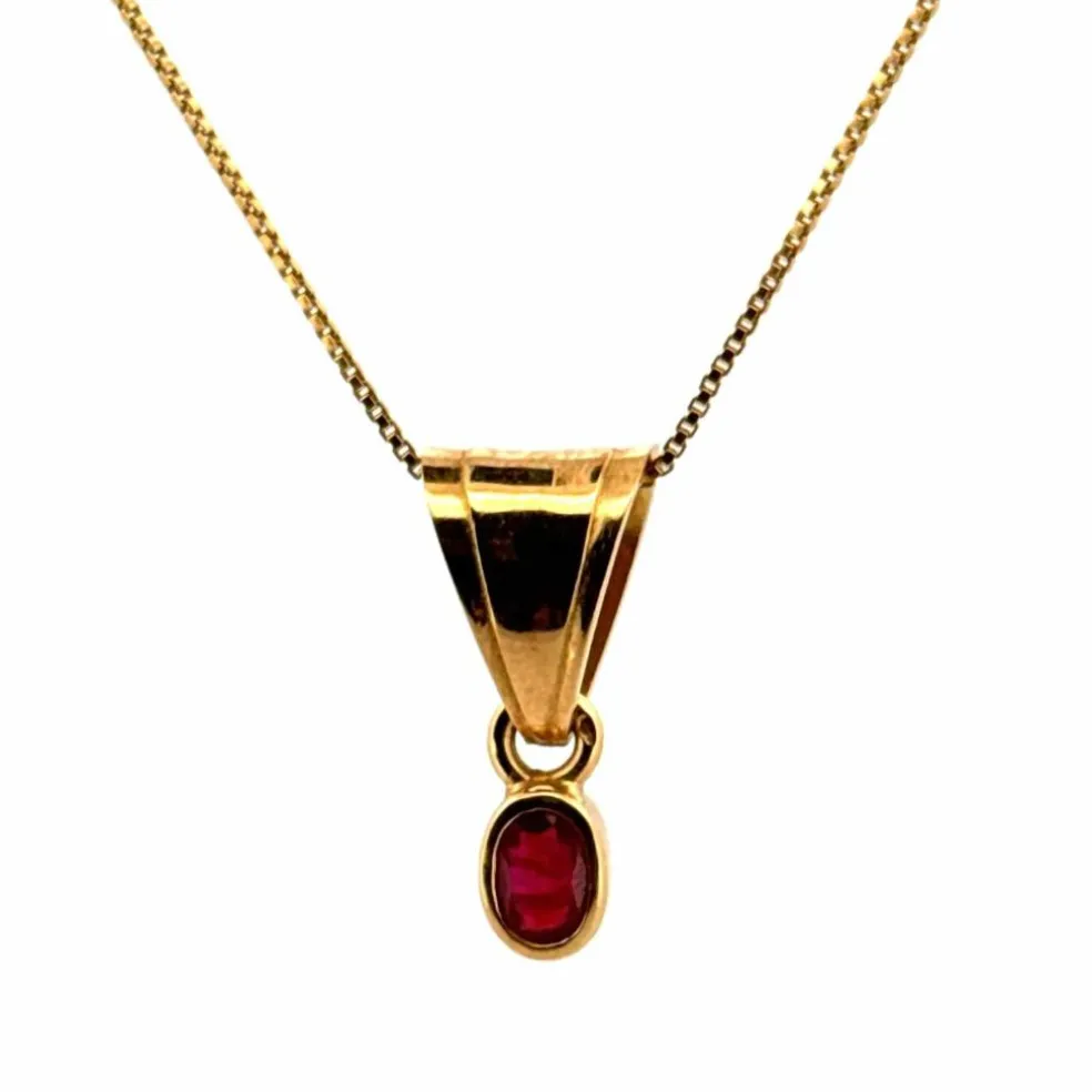Pendentif or jaune rubis