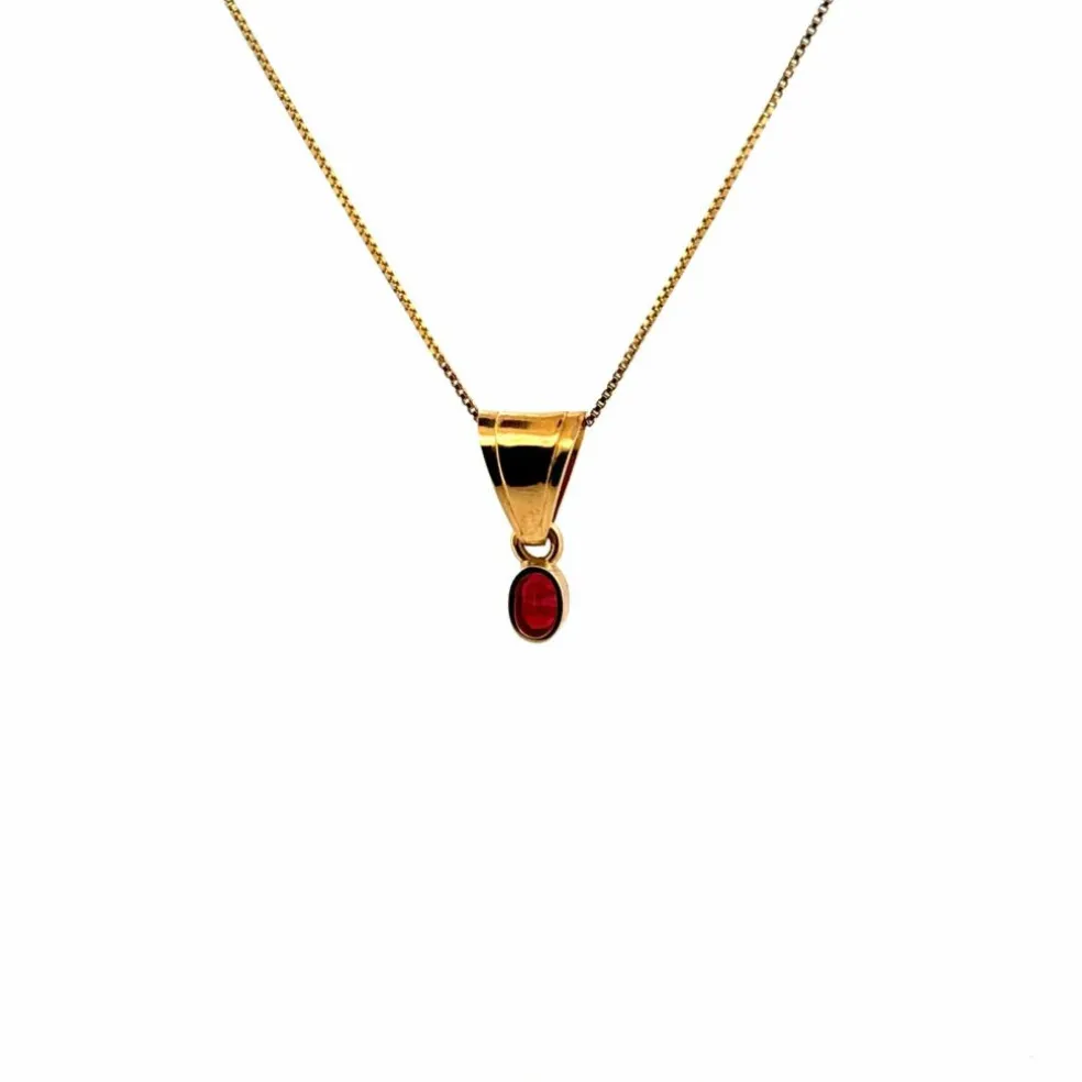 Pendentif or jaune rubis