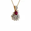 Pendentif or jaune rubis diamants