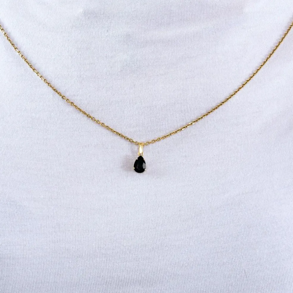 Pendentif or jaune saphir