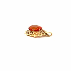 Pendentif Or Jaune Saphir Orange