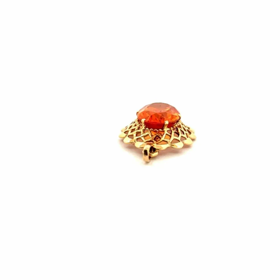 Pendentif Or Jaune Saphir Orange