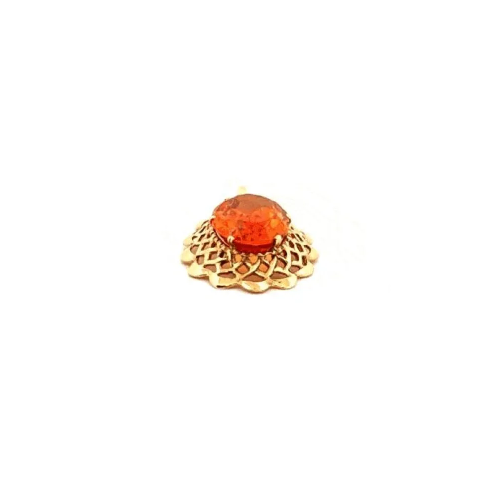Pendentif Or Jaune Saphir Orange