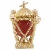 Pendentif or pagode cornaline