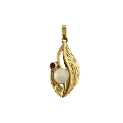 Pendentif Or Perle Grenat
