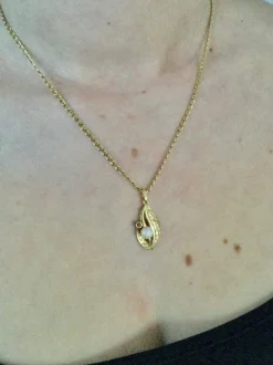 Pendentif Or Perle Grenat