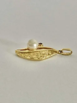 Pendentif Or Perle Grenat