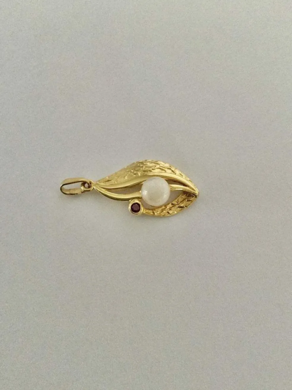 Pendentif Or Perle Grenat