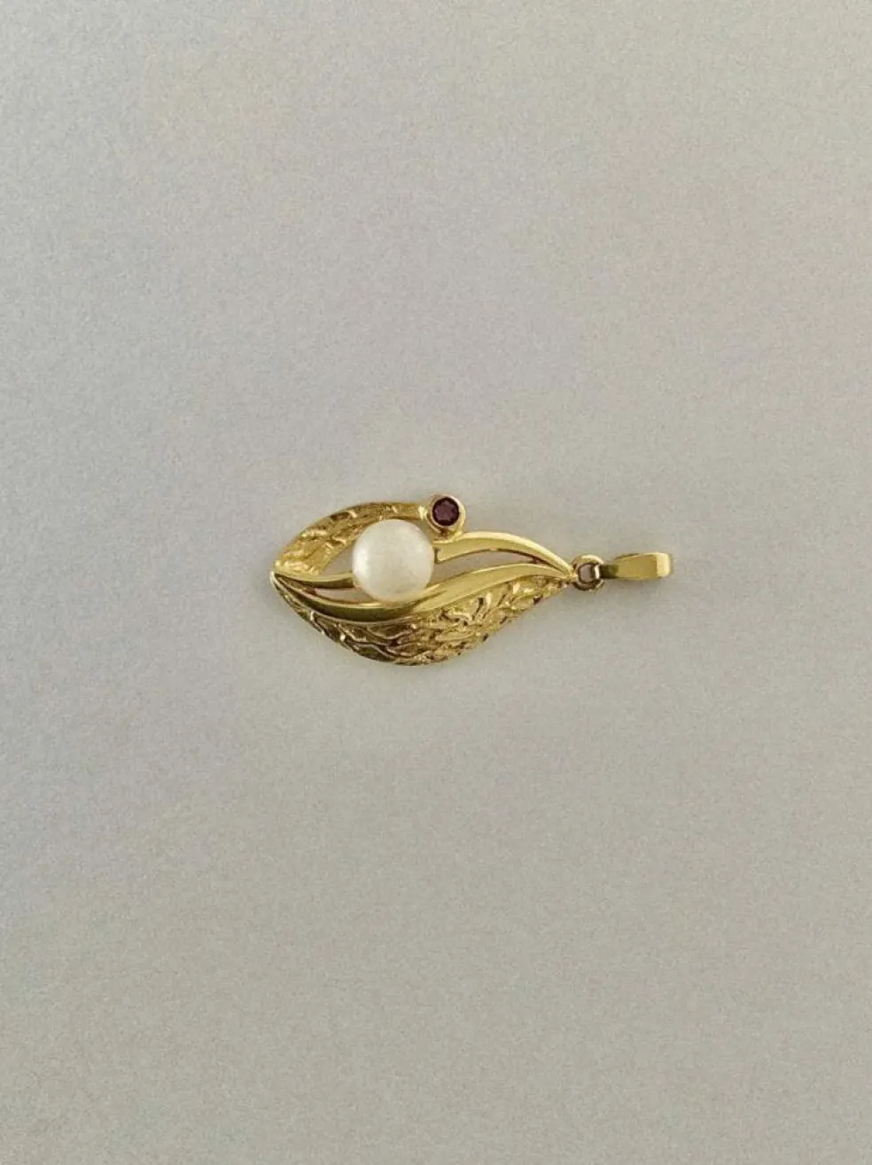 Pendentif Or Perle Grenat