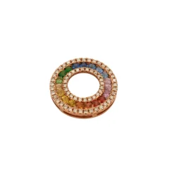 Pendentif or rose 18 carats saphirs et diamants