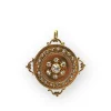 Pendentif or rose ancien perles et diamants